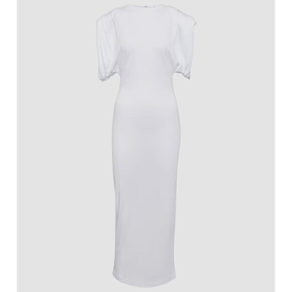 WARDROBE.NYC Sheath Dress iin White Large New Womens Jersey Midi - Picture 12 of 15